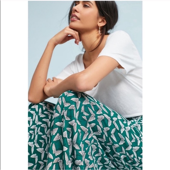 Maeve Pants - Maeve Anthropologie Acker Butterfly Flowy Wide Leg Pant Bohemian Whimsical